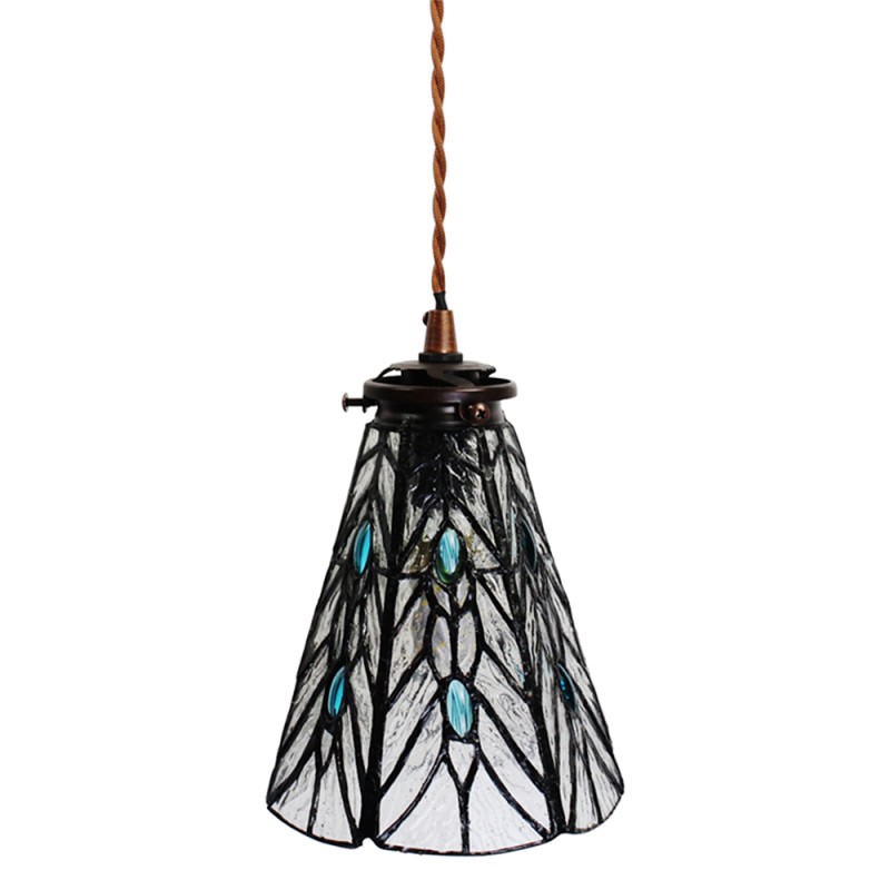 LumiLamp Pendant Lamp Tiffany Ø 15x115 cm  Transparent Glass Metal Round