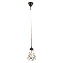 LumiLamp Hanglamp Tiffany  Ø 15x115 cm  Wit Bruin Glas Metaal