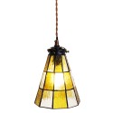 LumiLamp Lampes à suspension Tiffany Ø 15x115 cm  Jaune Marron Verre Métal