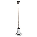 LumiLamp Pendant Lamp Tiffany Ø 15x115 cm  White Brown Glass Metal
