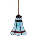 LumiLamp Lampes à suspension Tiffany Ø 15x115 cm  Bleu Rouge Verre Métal Rond