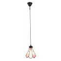 LumiLamp Hanglamp Tiffany  Ø 18x90 cm Roze Glas Metaal