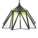 LumiLamp Lampada a Sospensione Tiffany Ø 31x107 cm  Verde Vetro Metallo Esagono
