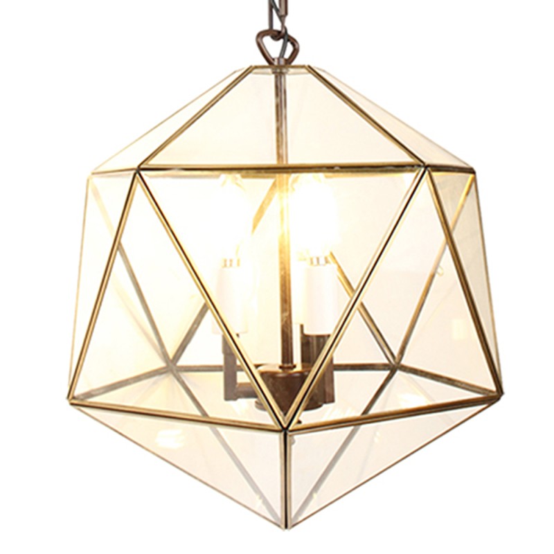 LumiLamp Pendant Lamp 40x40x175cm  Transparent Metal Glass