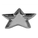 Clayre & Eef Decorative Bowl Star 16x16 cm Silver colored Ceramic
