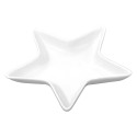 Clayre & Eef Scodella decorativa Stella 20x19 cm Bianco Ceramica