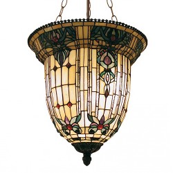 LumiLamp Pendant Lamp Tiffany 5LL-5307 Ø 41*126 cm Beige Brown Metal Glass