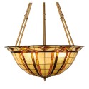 2LumiLamp Hanglamp Tiffany 5LL-5527 Ø 92*126 cm E27/max 6*60W Beige Rood Metaal Glas HalfRond Art Deco Hanglamp Eettafel