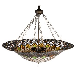 LumiLamp Pendant Lamp Tiffany 5LL-5728 Ø 80*120 cm Beige Brown Iron Glass