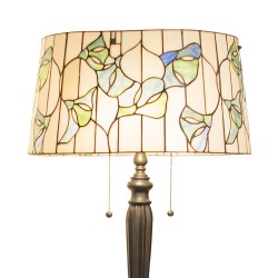 LumiLamp Lampada da Terra Tiffany 5LL-5944 Ø 45*153 cm E27/max 2*60W Beige, Verde Vetro Colorato  Lampada da Terra