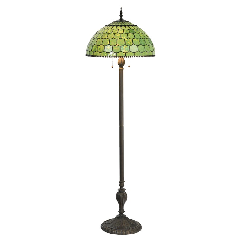 LumiLamp Lampada da terra Tiffany Ø 51x165 cm Verde Vetro