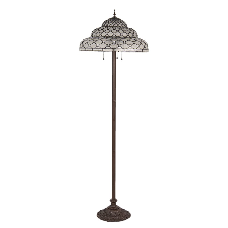 LumiLamp Lampada da terra Tiffany Ø 52x166 cm  Trasparente Vetro Plastica Rettangolo