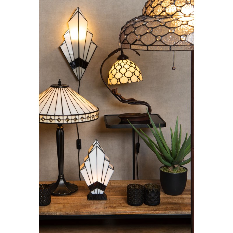 LumiLamp Lampada da terra Tiffany Ø 52x166 cm  Trasparente Vetro Plastica Rettangolo