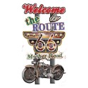 Clayre & Eef Text Sign 42x79 cm Brown Iron Motor Route 66