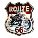 Clayre & Eef Plaque de texte 30x35 cm Noir Fer Moteur Route 66