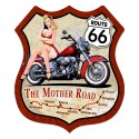 Clayre & Eef Plaque de texte 30x35 cm Rouge Fer Route 66