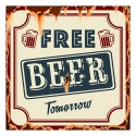 Clayre & Eef Text Sign 30x30 cm Brown Beige Iron Beer