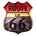 Clayre & Eef Textschild 45x50 cm Grau Rot Eisen Route 66