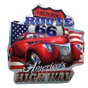 Clayre & Eef Text Sign 58x60 cm Red Iron Car Route 66