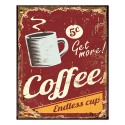 Clayre & Eef Plaque de texte 25x33 cm Rouge Fer Coffee