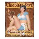 Clayre & Eef Tekstbord  20x25 cm Bruin Ijzer Chocolade Sweets