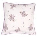 Clayre & Eef Housse de coussin 40x40 cm Violet Blanc Coton Carré Lavande