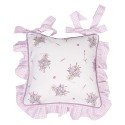 Clayre & Eef Federa per cuscino sedile 40x40 cm Viola Bianco Cotone Quadrato Lavanda