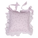 Clayre & Eef Housse de coussin pour coussin de chaise 40x40 cm Violet Blanc Coton Carré Lavande