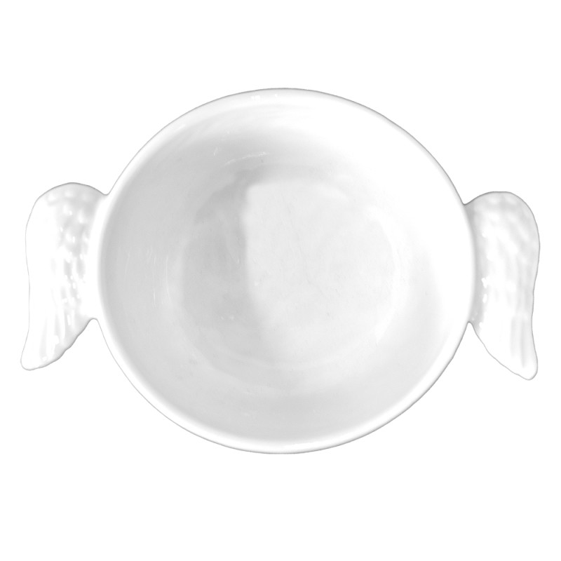 Clayre & Eef Decorative Bowl 150 ml White Ceramic Wings