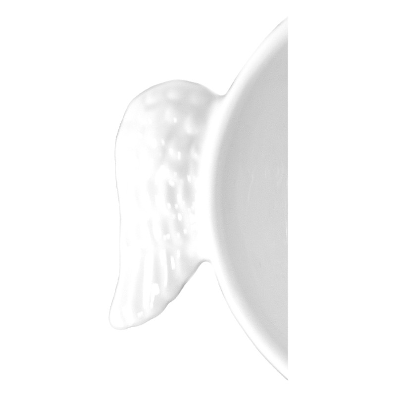 Clayre & Eef Dekoration Schale 150 ml Weiß Keramik Flügel