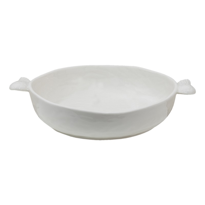 Clayre & Eef Vassoio da portata 800 ml Bianco Ceramica Ali
