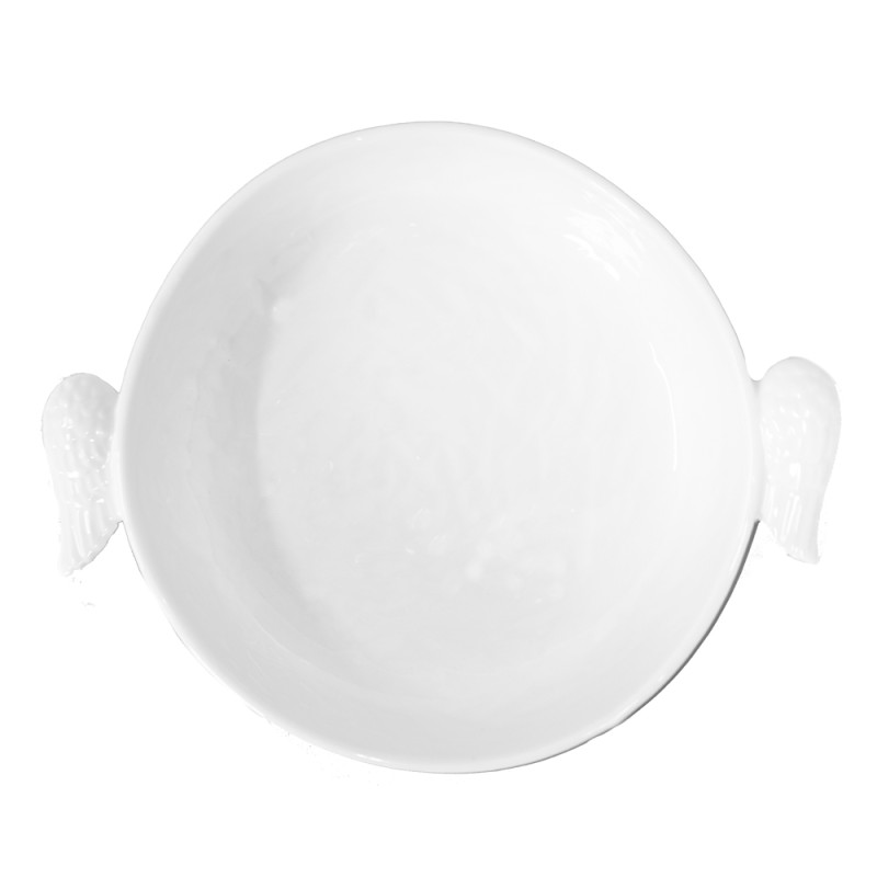 Clayre & Eef Plat de service 800 ml Blanc Céramique Ailes