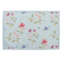 Clayre & Eef Placemats Set of 6 48x33 cm Blue Green Cotton Rectangle Flowers