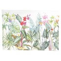 Clayre & Eef Placemats Set of 6 48x33 cm White Green Cotton Rectangle Jungle Botanics