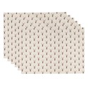 Clayre & Eef Placemats Set of 6 48x33 cm Beige Red Cotton Rectangle Deer