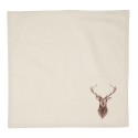 Clayre & Eef Napkins Cotton Set of 6 40x40 cm Beige Brown Cotton Square Deer