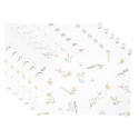 Clayre & Eef Tischsets 6er Set 48x33 cm Weiß Rosa Baumwolle Rechteck Blumen