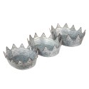 Clayre & Eef Plant Holder set van 3 Grey Metal Oval