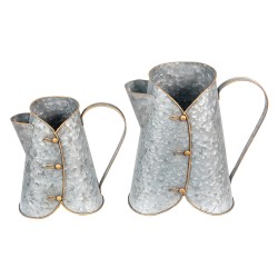 Clayre & Eef Decorative Watering Can Set of 2 Grey Metal