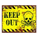 Clayre & Eef Text Sign 33x25 cm Yellow Iron Warning