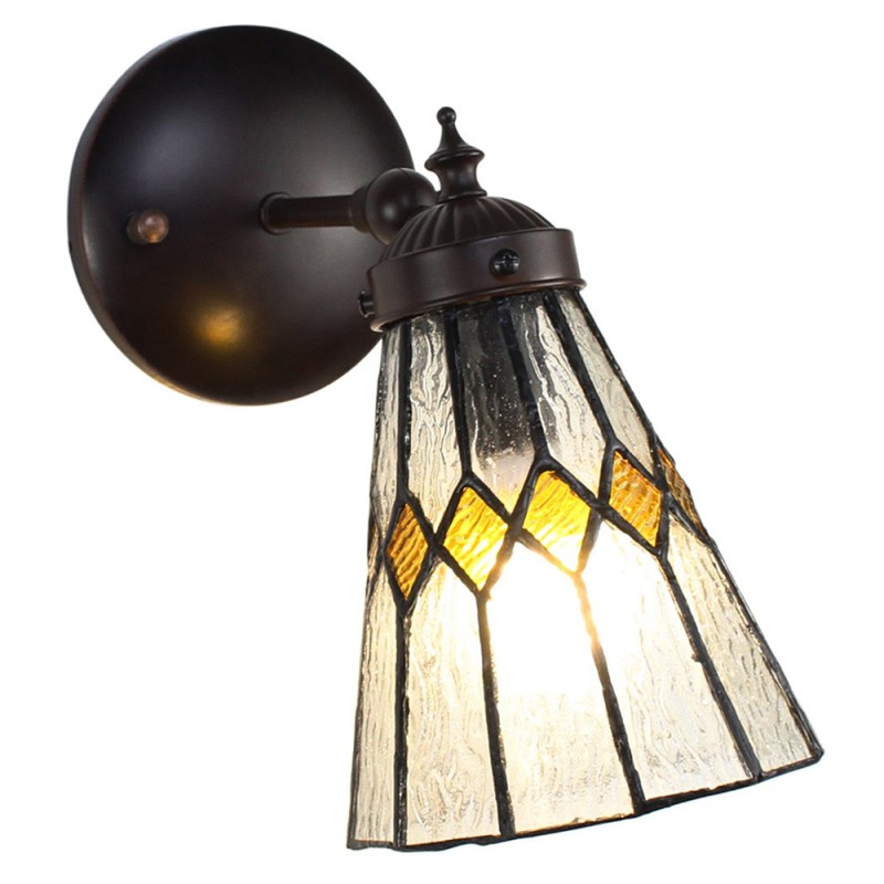 LumiLamp Lampada da parete Tiffany 17x12x23 cm  Trasparente Vetro Metallo Rotondo