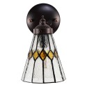 LumiLamp Wandlamp Tiffany  17x12x23 cm  Transparant Glas Metaal Rond