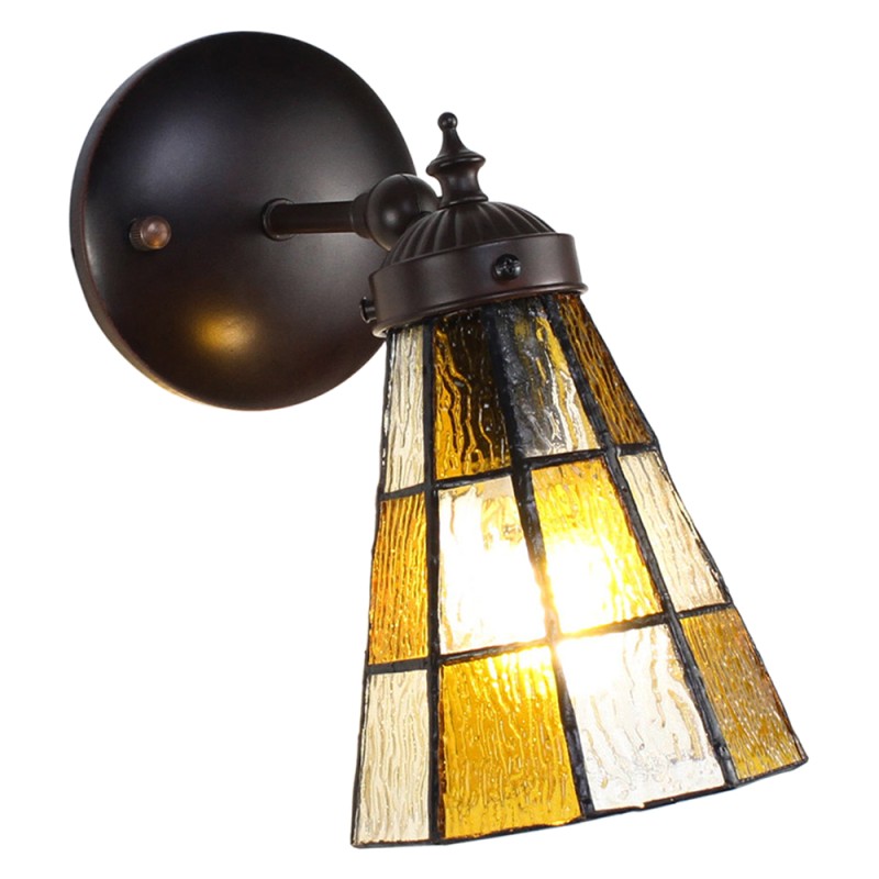 LumiLamp Wandlamp Tiffany  17x12x23 cm  Bruin Glas Metaal