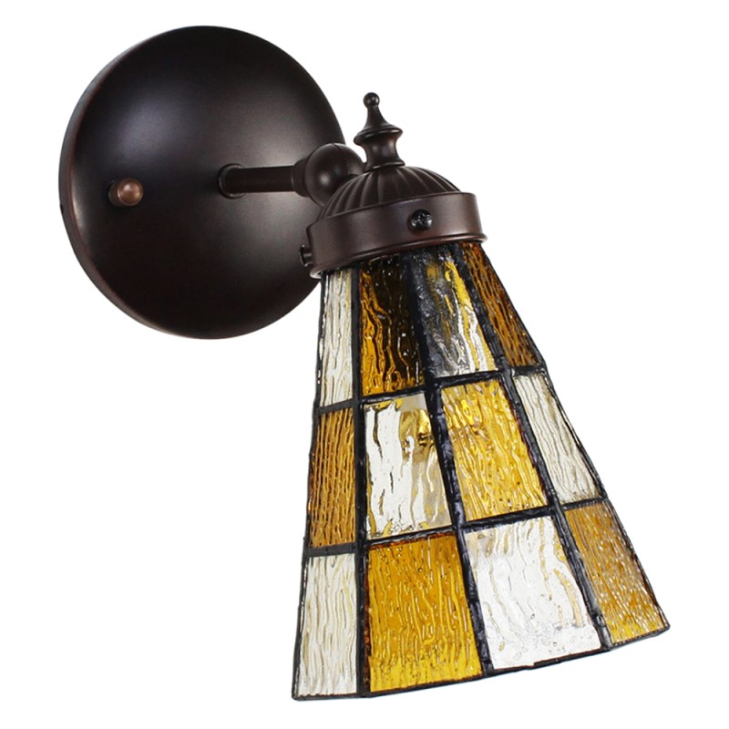 LumiLamp Wandlamp Tiffany  17x12x23 cm  Bruin Glas Metaal