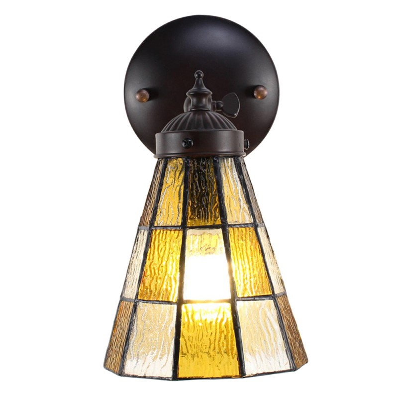 LumiLamp Lampada da parete Tiffany 17x12x23 cm  Marrone Vetro Metallo
