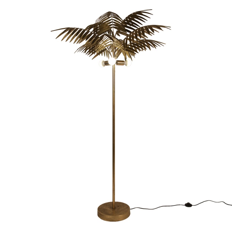 Clayre & Eef Floor Lamp Palm Ø 100x193 cm Gold colored Iron