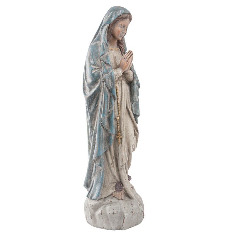 Clayre & Eef Statuetta Maria 78 cm Beige Blu  Poliresina