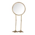 2Clayre & Eef Mirror 62S160 20*47 cm Golden color Metal Glass Round