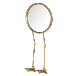 Clayre & Eef Mirror 62S160 20*47 cm Golden color Metal Glass Round