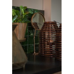 Clayre & Eef Standspiegel 20*47 cm Goldfarbig Metall Glas